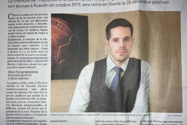Avocat Pénal - Féminicide - Remise en liberté de l'auteur des faits - Maine Libre
